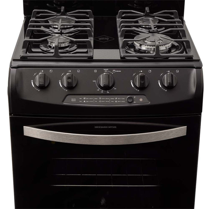 electrodomestico cocina estufa piso en cristal 60 cm gas natural negro haceb 9003520 mp madecentro