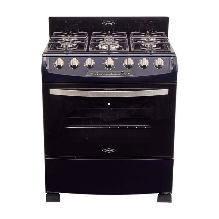 electrodomestico cocina estufa piso en cristal 76 cm gas propano negro haceb 9003525 mp madecentro