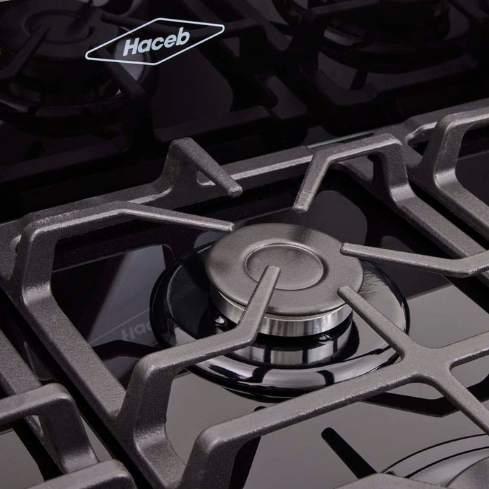 electrodomestico cocina estufa piso en cristal 76 cm gas natural negro haceb 9003524 mp madecentro
