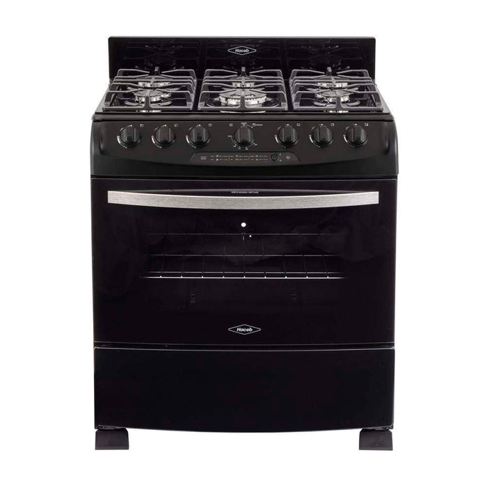 electrodomestico cocina estufa piso en cristal 76 cm gas natural negro haceb 9003524 mp madecentro