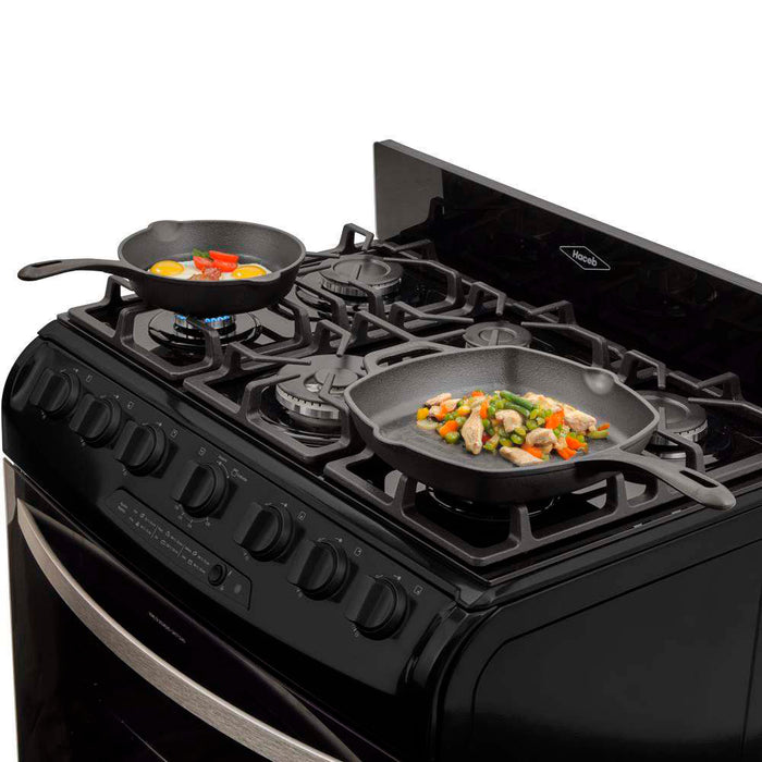 electrodomestico cocina estufa piso en cristal 76 cm gas natural negro haceb 9003524 mp madecentro