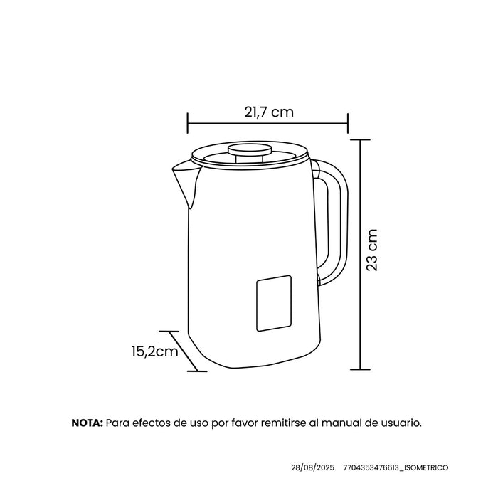 electrodomestico cocina chocotera inoxidable 600 ml haceb 9003623 mp madecentro