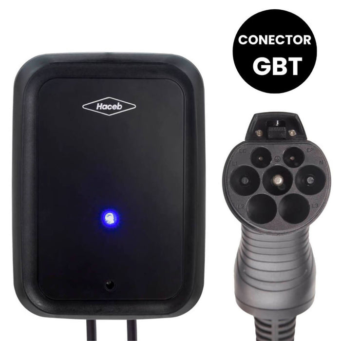 Cargador para carros eléctricos 220V negro marca Haceb