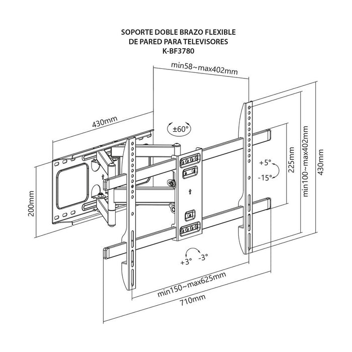 Base para televisores 37” y 80” marca Kalley