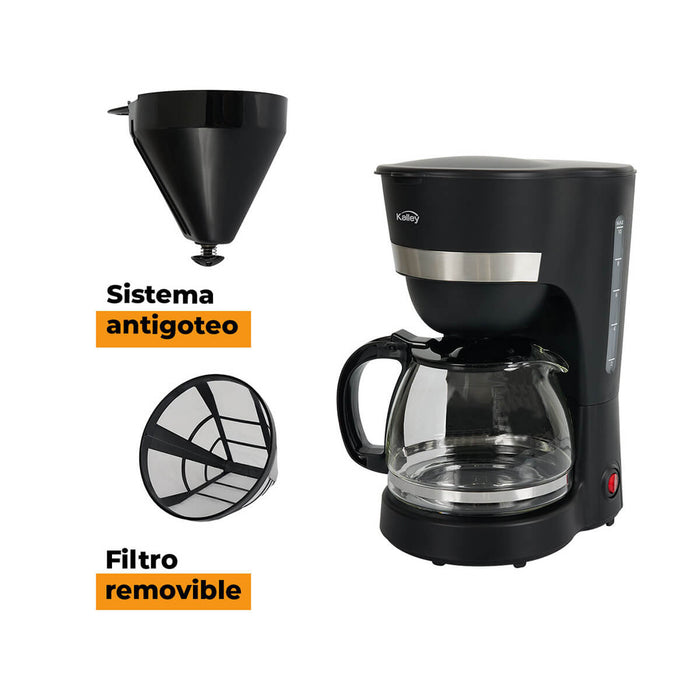 Cafetera basica 10 tazas negro marca Kalley