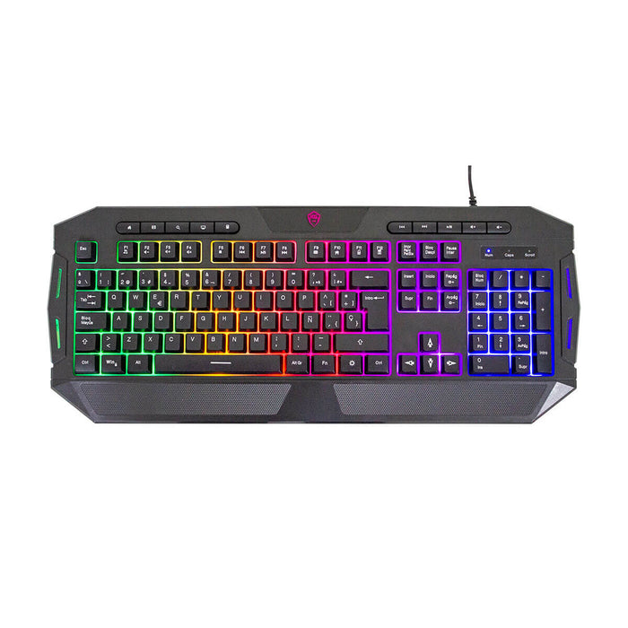 Combo kalley alámbrico teclado + mouse + audífonos + pad mouse gaming negro marca Kalley