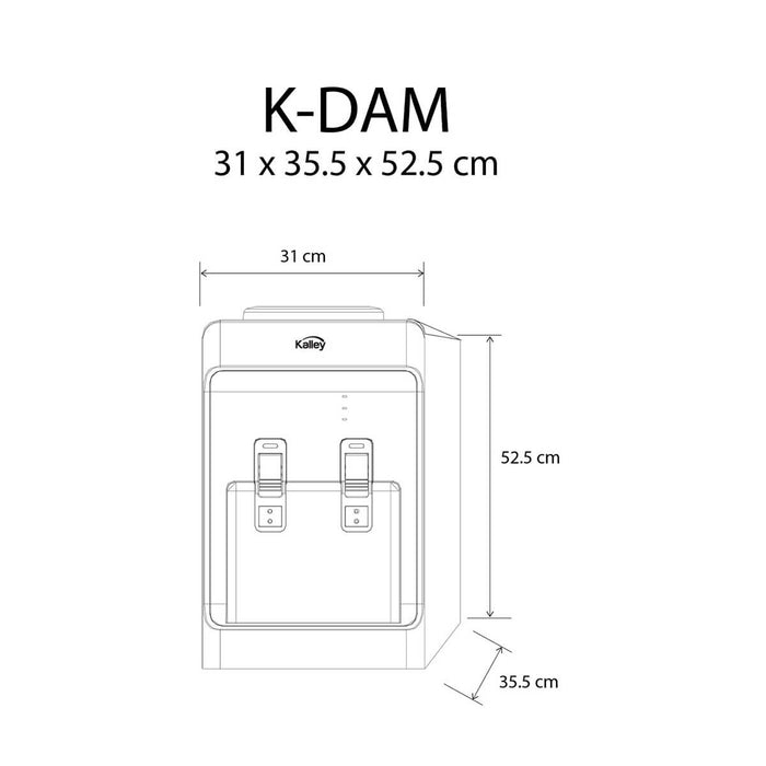 Dispensador de agua y de mesa para botellón marca Kalley