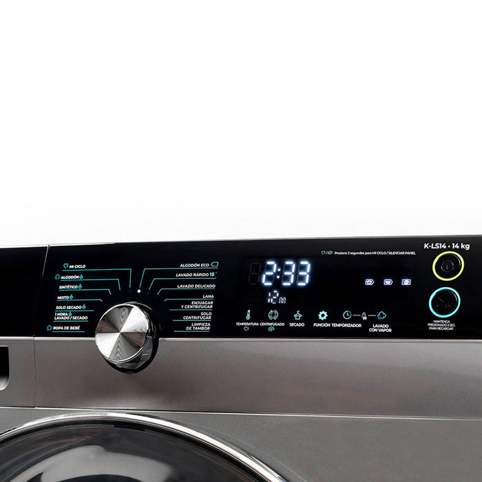 Lavadora/Secadora carga frontal 15 Kilos plateado marca Kalley