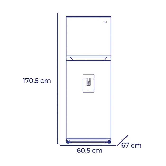 Nevera congelador Superior 332 Litros gris marca kalley