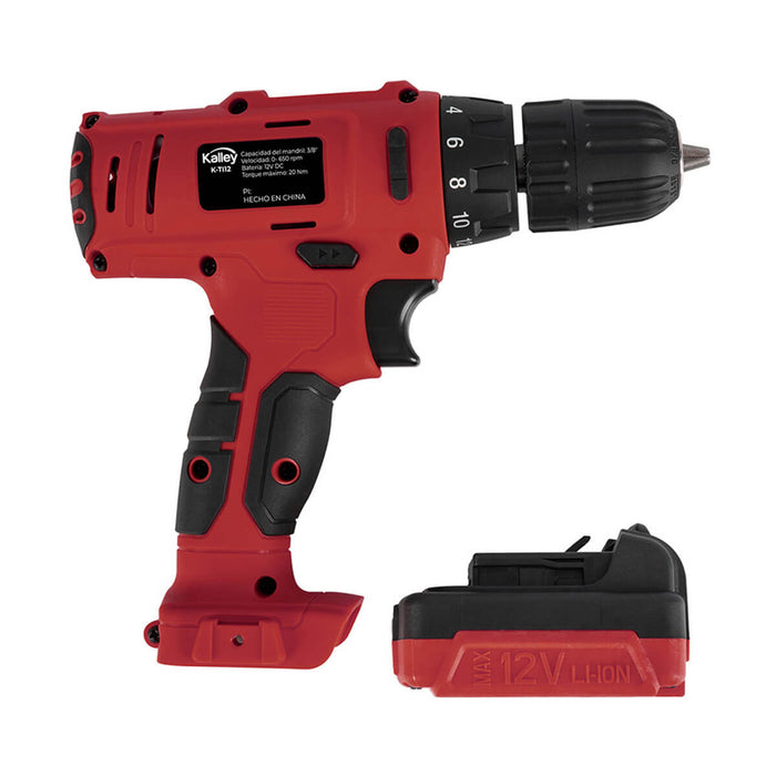 Taladro inalámbrico 12 voltios marca Kalley