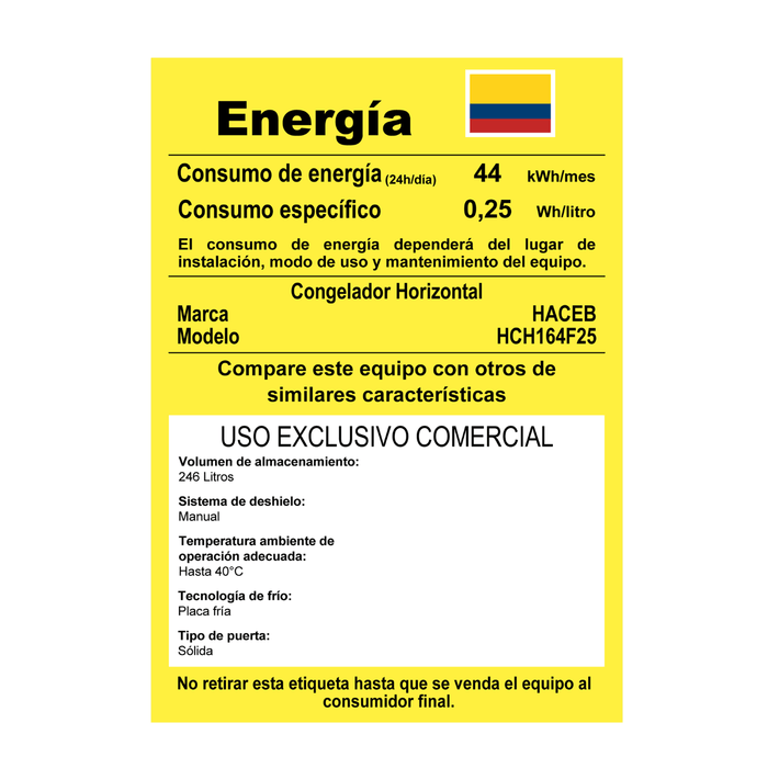 electrodomestico refrigeracion congelador blanco haceb 9003303 mp madecentro