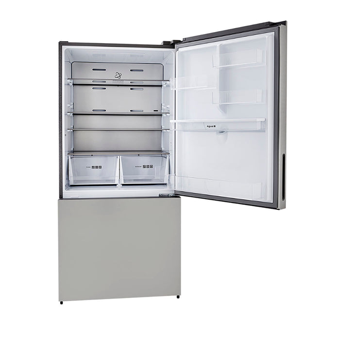 electrodomestico refrigeracion nevera no frost 311l inverter manija integrada negro esmeralda haceb 9003439 mp madecentro