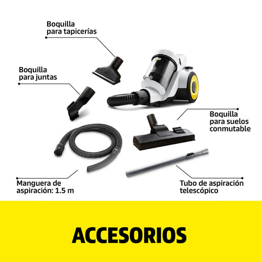 electrodomesticos aspirado limpieza aspiradora sin bolsa vcl 3 cyclonic karcher clac380 mp madecentro