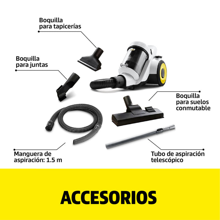 electrodomesticos aspirado limpieza aspiradora sin bolsa vcl 3 cyclonic karcher clac380 mp madecentro