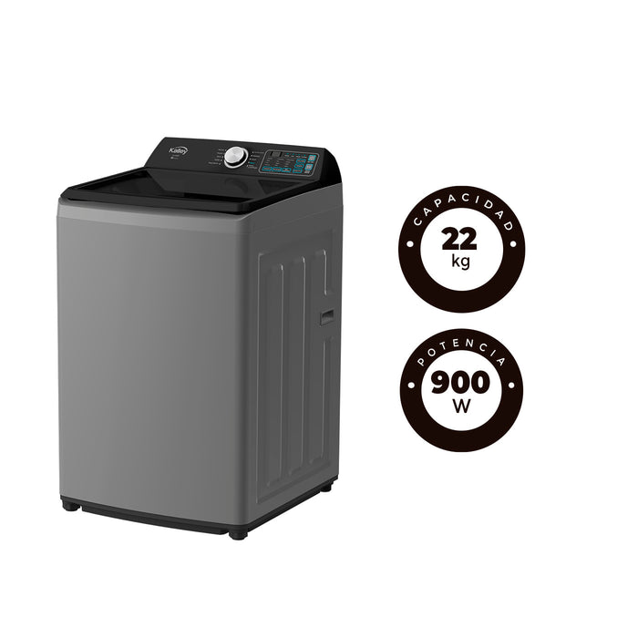 electrodomesticos lavado y secado lavadora kalley digital gris de 22 kg lv0482k0234 mp madecentro
