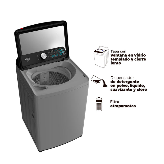 electrodomesticos lavado y secado lavadora kalley digital gris de 22 kg lv0482k0234 mp madecentro