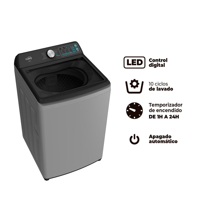 electrodomesticos lavado y secado lavadora kalley digital gris de 22 kg lv0482k0234 mp madecentro