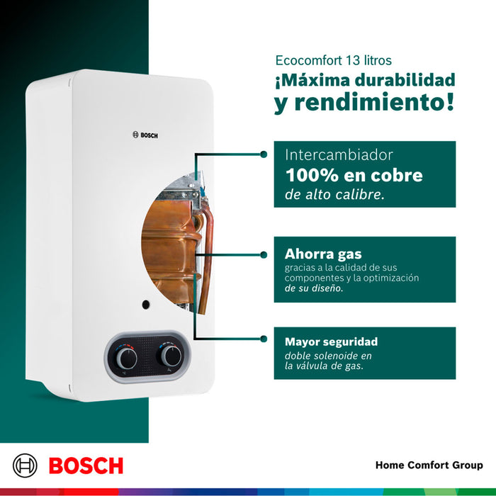 electrodomesticos climatizacion calentadoragua 13 l tiro natural paso gas propano therm 2200 o bosch ltda calbos025 mp madecentro