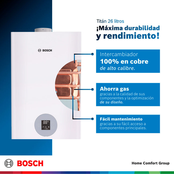 electrodomesticos climatizacion calentadoragua 26 l tiro forzado paso gras propano titan 5700 f bosch ltda calbos004 mp madecentro