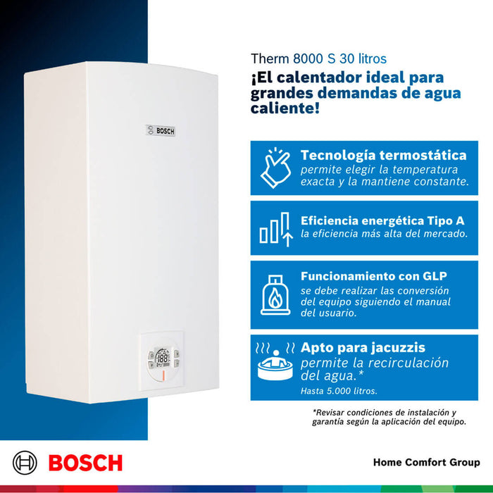 electrodomesticos climatizacion calentadoragua 30 l tiro forzado paso gas natural therm 8000 s bosch ltda calbos020 mp madecentro