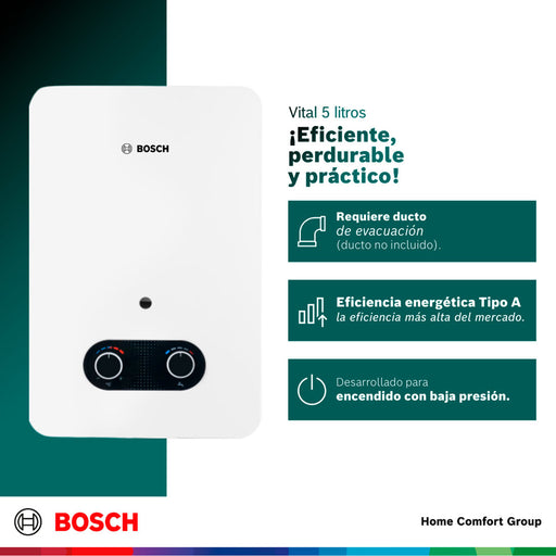 electrodomesticos climatizacion calentadoragua 5 l tiro natural paso gas natural vital 1500 bosch ltda calbos009 mp madecentro