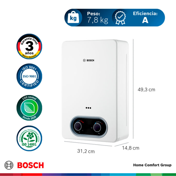 electrodomesticos climatizacion calentadoragua 6 l tiro forzado paso gas propano therm 1400 f bosch ltda calbos051 mp madecentro