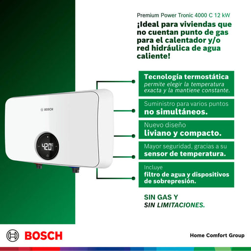 electrodomesticos climatizacion calentadoragua electrico paso 12 kw 220 v tronic 4000 c bosch ltda calbos026 mp madecentro