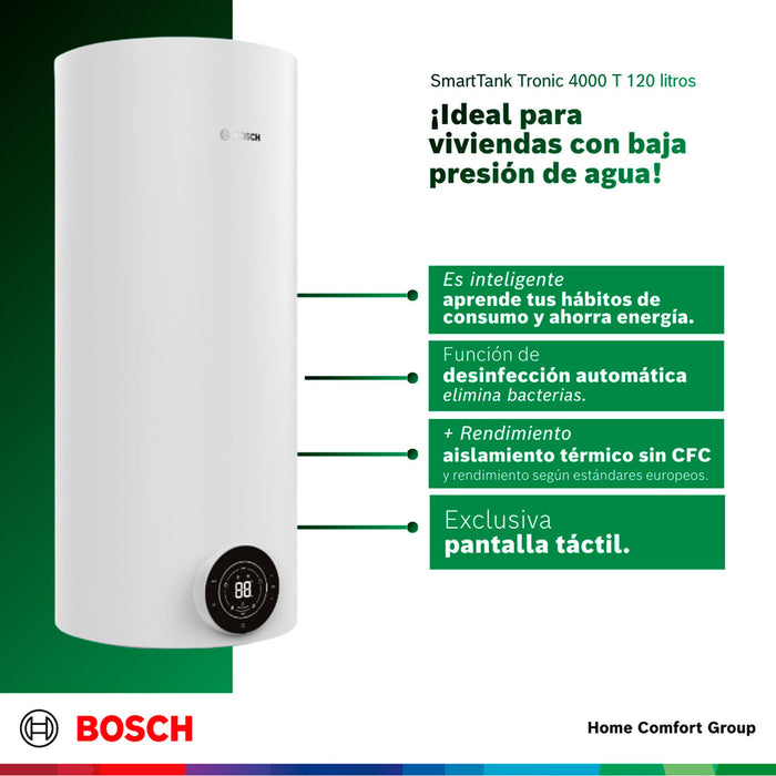 electrodomesticos climatizacion calentadoragua electricocumulacion 120 l 220 v smarttank 4000 t bosch ltda calbos029 mp madecentro