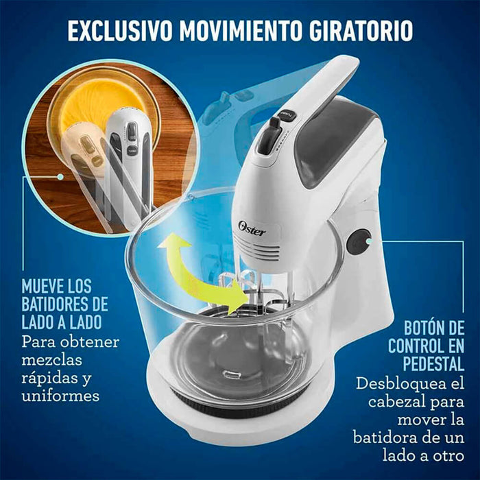 electrodomesticos de cocina batidora de mano y pedestal oster con turbo 2121775 blanco ost024 mp madecentro