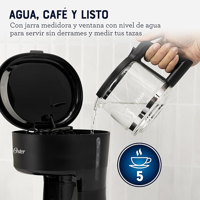electrodomesticos de cocina cafetera de 5 tazas switch negra ost012 mp madecentro