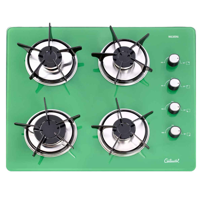 electrodomesticosdecocinaestufaempotrable4puestosconmedidade62x52agaspropano110venvidriotempladoverde6699continentalclb6699mpmadecentro3