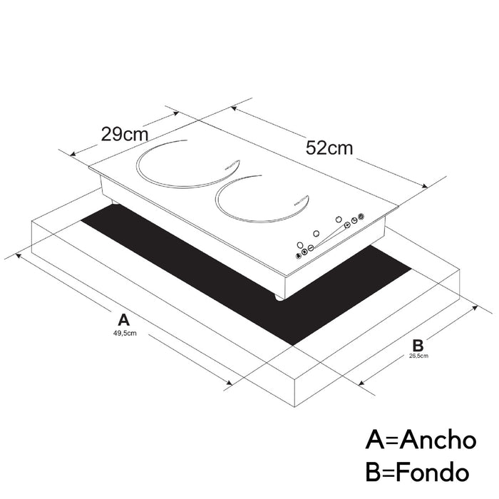 electrodomesticosdecocinaestufaempotrabledeinduccióncon2zonasdecocción2998continentalclb2998mpmadecentro