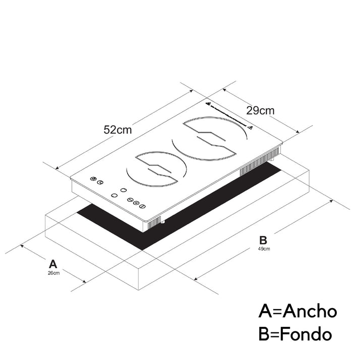 electrodomesticosdecocinaestufaempotrableinfrarrojoeléctricanegracon2zonasdecocción2981continentalclb2981mpmadecentro
