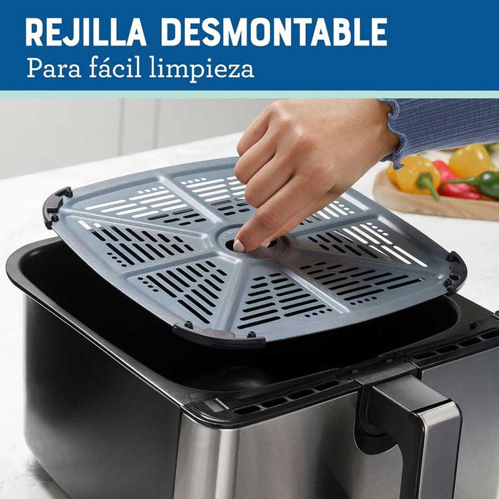 electrodomesticos de cocina freidora de aire oster digital con diamondforce 9 l ckstaf90d plateado ost006 mp madecentro