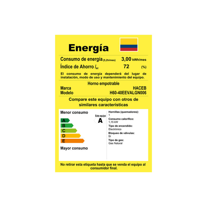 electrodomesticos de cocina horno mixto compacto 60 40 gas natural 220v negro marca haceb haceb 9003636 mp madecentro