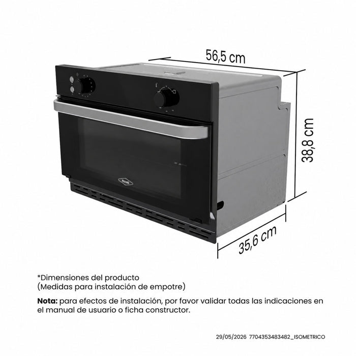 electrodomesticos de cocina horno mixto compacto 60 40 gas natural 220v negro marca haceb haceb 9003636 mp madecentro