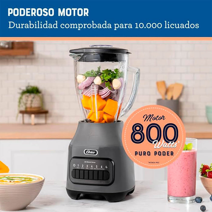 electrodomesticos de cocina licuadora oster value de 6 velocidades gris vaso de vidrio 800 w ost029 mp madecentro