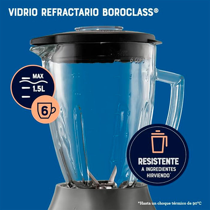 electrodomesticos de cocina licuadora oster value de 6 velocidades gris vaso de vidrio 800 w ost029 mp madecentro
