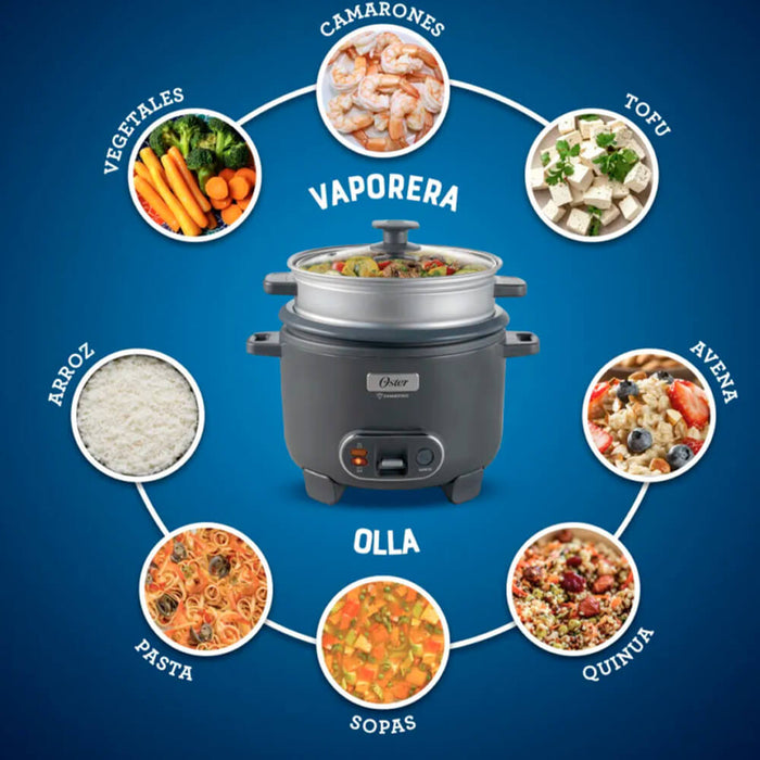 electrodomesticos de cocina olla arrocera oster 3 en 1 de 10 tazas diamondforce negro ost009 mp madecentro