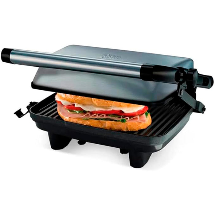 electrodomesticos de cocina sanduchera grill de 2 puestos oster ckstpa2880 plateado ost021 mp madecentro