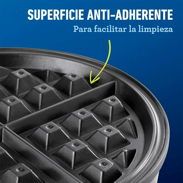 electrodomesticos de cocina waflera belga oster redonda antiadherente ckstwf2000 plateado ost025 mp madecentro