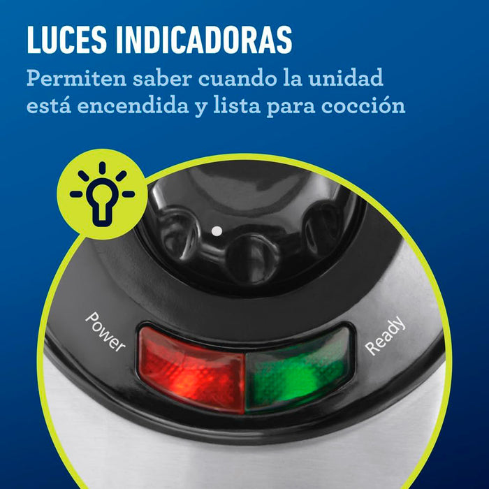 electrodomesticos de cocina waflera belga oster redonda antiadherente ckstwf2000 plateado ost025 mp madecentro