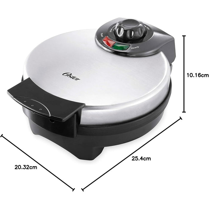 electrodomesticos de cocina waflera belga oster redonda antiadherente ckstwf2000 plateado ost025 mp madecentro