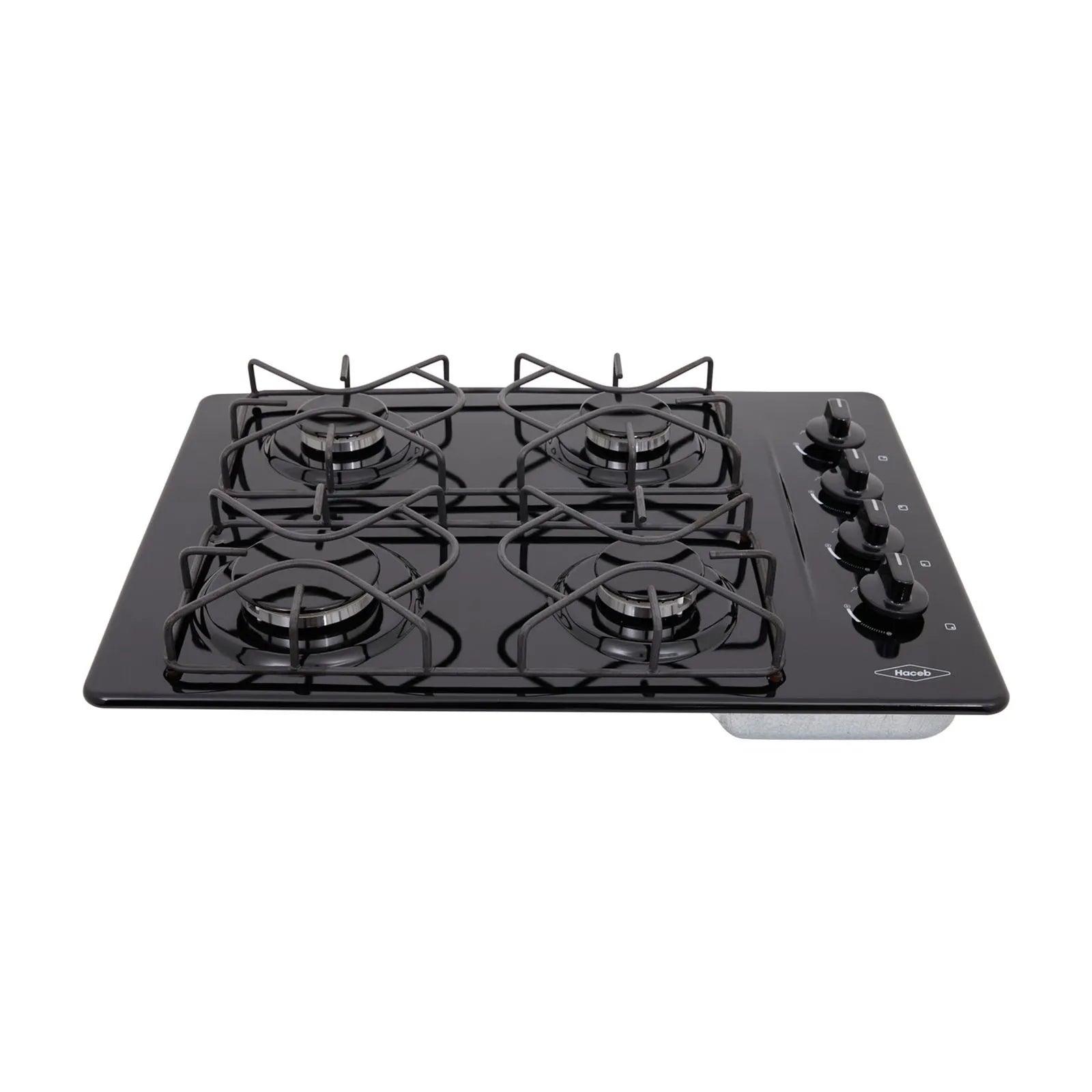 Estufa de empotrar esmaltada color negro a gas natural marca Haceb