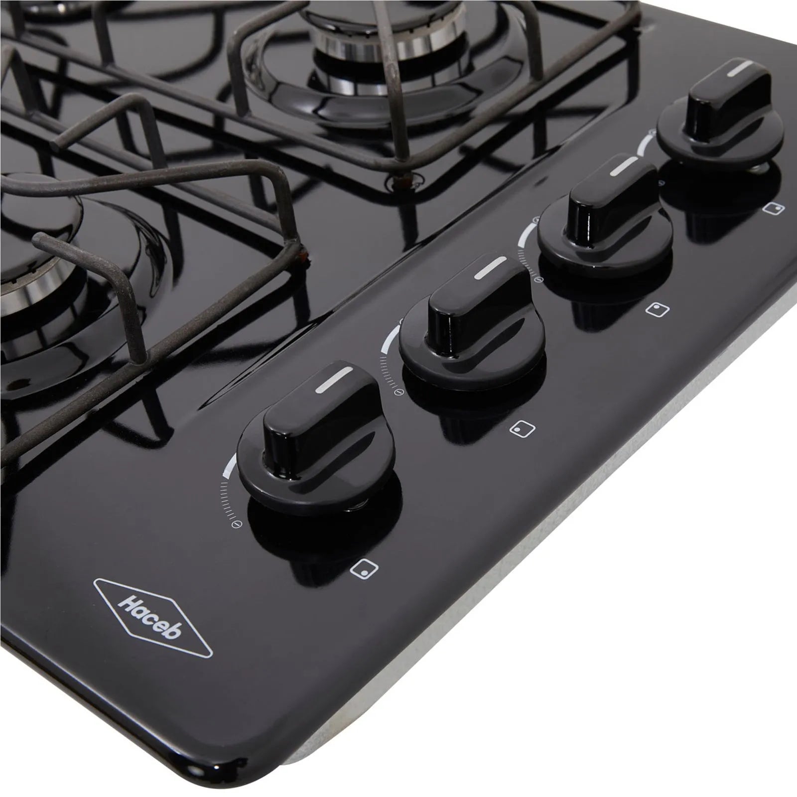 Estufa de empotrar esmaltada color negro a gas natural marca Haceb