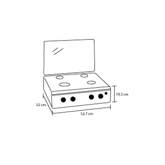 Estufa de mesa avellana V gas natural plata