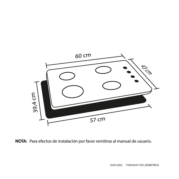 Estufa de empotrar tandoori inoxidable 60x43 cm gas natural Haceb