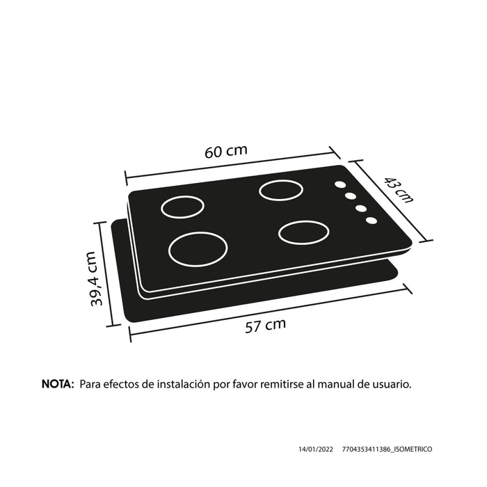 Estufa de empotrar Tandoori Cristal 60 X 43 cm a gas natural marca Haceb