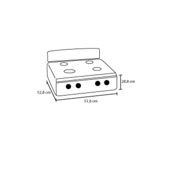 Estufa de mesa avellana torre mixta 3x1 gas propano plata