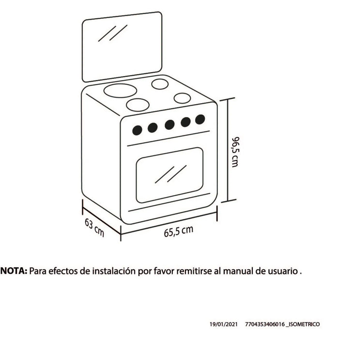 Estufa orégano Haceb 60 cms negra gas propano